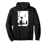 Japanese Spider Lily Soft Grunge Anime Geisha Black Cat Mom Pullover Hoodie