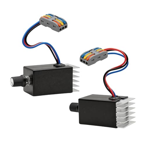 GekLiGuLu DC Motor Speed Controller 12V 24V 10A PWM Universal Electronic Stepless Variable Regulator Switch with Heat Sink & Lever Wire Connectors for Easy Wiring Car Truck Fan Heater Blower Control