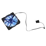 Ventilador de chasis luminoso de 12 cm con 15 luces LED diseñadas para optimizar el flujo de aire y el rendimiento de refrigeración en sistemas de PC (azul)