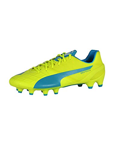 Puma evoSPEED 1.4 FG, Herren Fußballschuhe, Gelb (safety yellow-atomic blue-white 04), 42 EU (8 Herren UK)