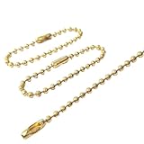 LAPYAPPE Cadena de Bolas de Metal Dorado Ajustable para Hacer Llaveros Etiqueta, 100 Piezas de Cadena de Acero para Manualidades y Bisutería