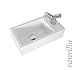 Produktbild vanvilla Design Waschbecken Mineralguss Gäste WC Waschtisch Waschschale P9400 Hahnloch rechts