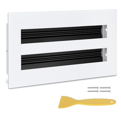 8x4 Modern AC Vent Cover (Duct Opening Cutout) Decorative White Air Vent All Aluminium Standard Linear Slot Diffuser Low Noise - Register Grille for Ceiling Walls & Floors