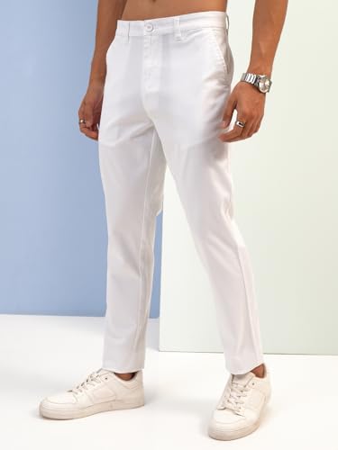 Image of Highlander Men's Slim Fit Formal Trousers | Ankle Length |Smart Trousers for Men | Chino Trousers for Men|Elegant Design | Comfortable Fabric for Daily Work & Formal Occasions