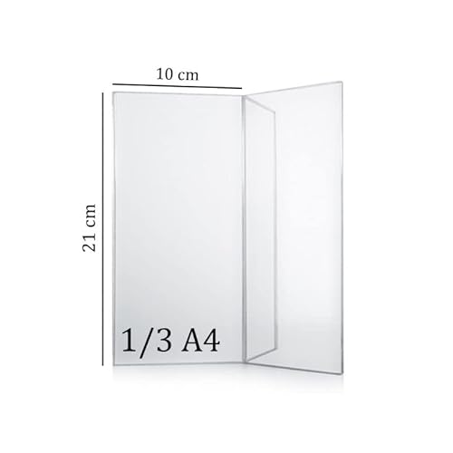 Porte menu de table en Y plexi - Porte affiche en Y 1/3 A4 pour comptoir hôtel restaurant terrasse - Transparent - 21 Cover