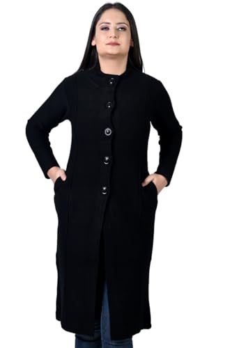 Image of TWENTY ME Winter Wear Casual Acrylic Wool Full Sleeve with Pockets Women's Extra Long Cardigans (4328)