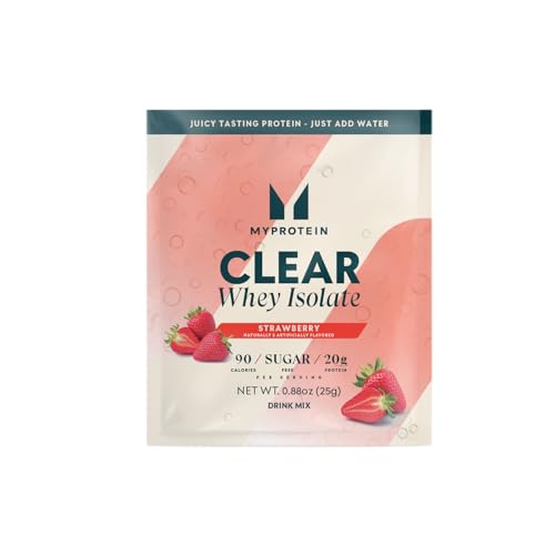 Image of Myprotein Clear Whey Isolate Protein Powder Drink Mix - 5 Count Variety Pack Sampler (Lemonade, Tropical Dragonfruit, Strawberry) - 20g Protein, Sugar Free, Low Calorie, Juicy Protein Water
