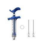 Reusable Industrial & Scientific Plastic Syringe with 2x 4inch/10cm 10Ga Blunt Tip Needle for Refilling Liquid Inks, Glue Applicator, Oil Dispensing, Measuring and Refilling, Pet Feeding (10ML)