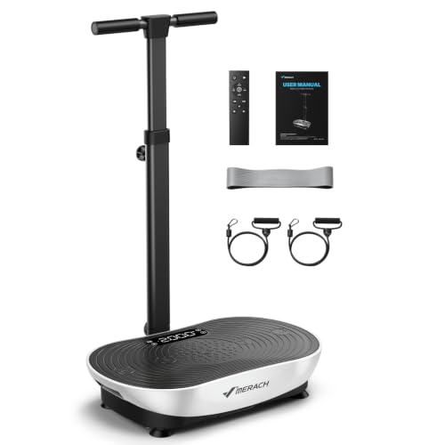 MERACH V41 Vibration Plate Exercise Machine with Handle, 10mm Amplitude
