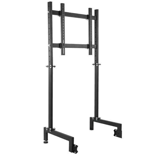 Dardoo Racing Pro Monitor Mount Vertical, Supports 24 to 60 Inch Monitor, Adjustable Display Stand, Fits for Round Tube Racing Simulator Cockpit, Electronics Not Included
