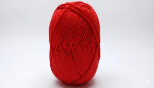Image of Vardhman Magnus Knitting Yarn 100% Acrylic Bulky 4Ply Yarn (Pack of 1 Ball - 100g) - Knitting & Crochet Yarn for Winter Sweaters, Scarves, Blankets | Hypoallergenic, Hand Wash - Bright Red