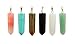 12pcs Healing Pointed Chakra Beads Pendants Point Bullet Shape Crystal Teardrop Stone Random Color Beads Pendant (Mixed Color)