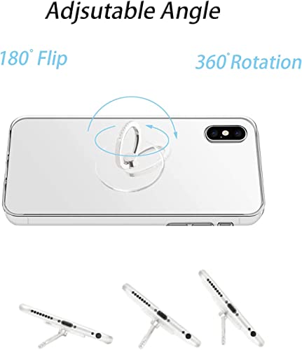 Image of KolorFish Transparent Phone Ring Stand Holder Mobile Phone Ring Holder Finger Grip 360 Degree Rotation (Bling Silver Transparent Round)