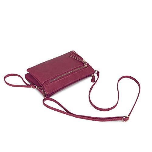 Image of Solene Women's Lightweight Multi Compartment Wristlet Clutch Wallet Crossbody Bag