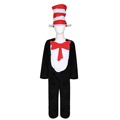 Alyfyto Dr Seuss Cats In The Hat Child Costume,Children's Day Halloween Party Fancy Dress #TOP10