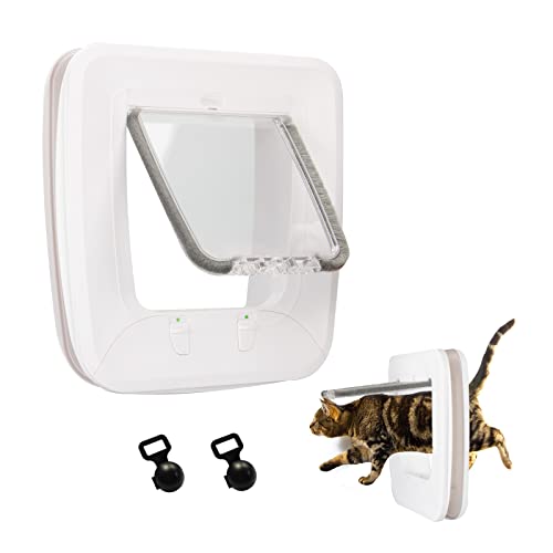 HIDROSIL Magnetic Key Pet Door for Cat and Dog, Upgraded Interior and Exterior Pet Screen Door with 2 Auto-Sensing Keys…