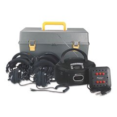 Amplivox Deluxe Cd/Cassette/Am/Fm Six-Station Listening Center, Gray (1 Unit)