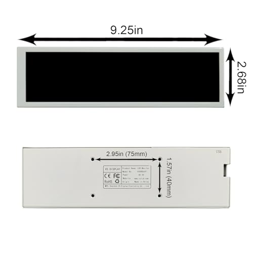 Image of VSDISPLAY 8.8 Inch 1920x480 IPS LCD Monitor for Secondary Display /DIY Computer PC Case GPU CPU RAM Temperature Data Monitoring Sensor Panel,White