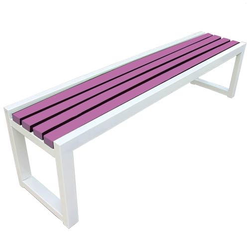 Banco de jardín para exteriores con asiento de listones, color negro, 100 x 40 x 45 cm