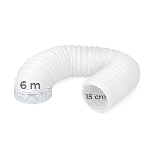 MIRTUX Tubo Flexible Aire Acondicionado Portátil 6m – Diámetro 150mm – PVC Resistente al Calor – Compatible con Pingüino, Secadoras y Campanas – Fácil Instalación en Hogar u Oficina