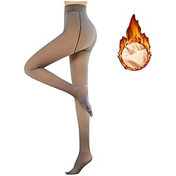Persianas Enrollables Ligeras CheChury Medias Térmicas Transparentes para Mujer Lana Interior Cálidas de Invierno Forradas de Vellón Calzoncillos Suaves y Cintura Alta Leggings Pantimedias Color Carne de Forro Polar