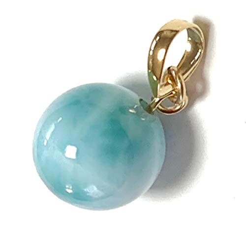 [Rta varuna] 【Rvaru】 K18トップ ラリマー トップ 10mm ペンダントトップ ブルーペクトライト K18YG 18金イエローゴールド ネックレストップ チャーム 誕生石 天然石