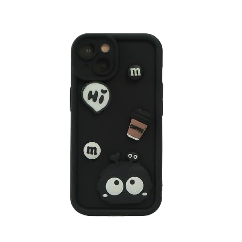 Image of Peeperly Back Cover Case for iPhone 14 Plus Soft TPU, Shockproof Protective Durable 3D Cuddly Critters Phone Case for Girls & Women(Black)