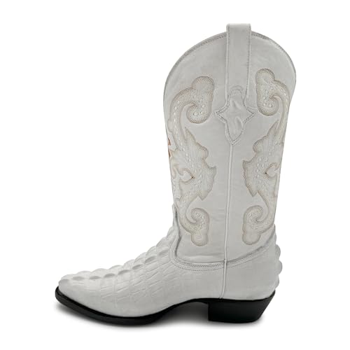 Western Shops Mens Crocodile Print Alligator Design Western Cowboy Boot2