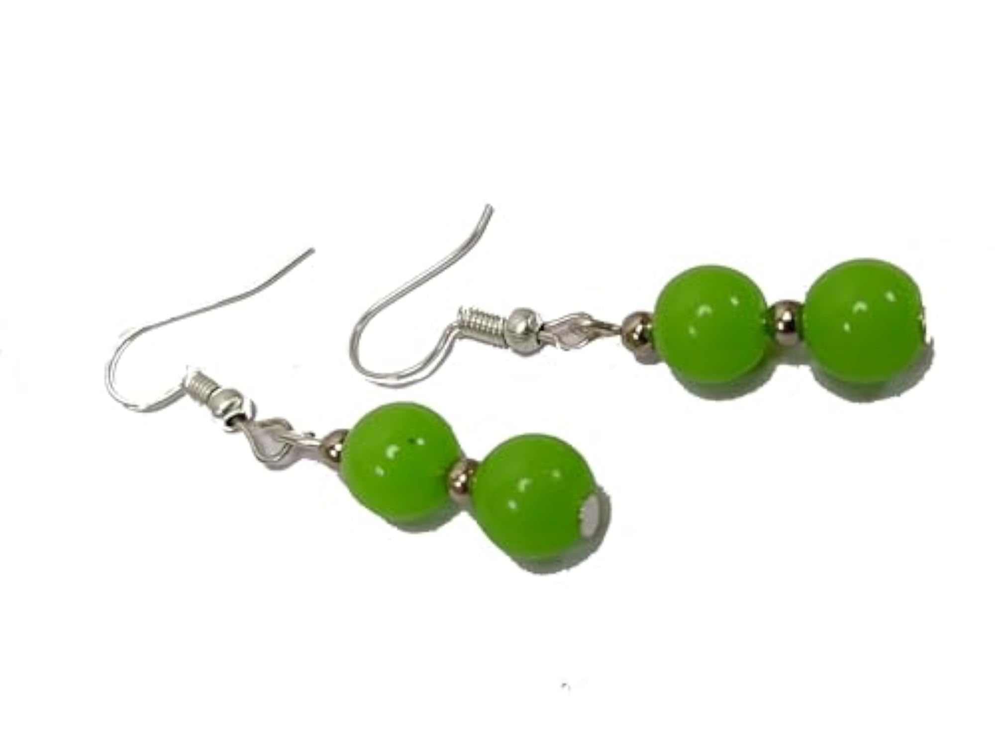 Serpentine Crystal Round Bead Earrings Set, Healing Gemstone