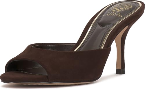 Vince Camuto Prynn High Heel Mule Sandal, Brownie Suede, 9.5