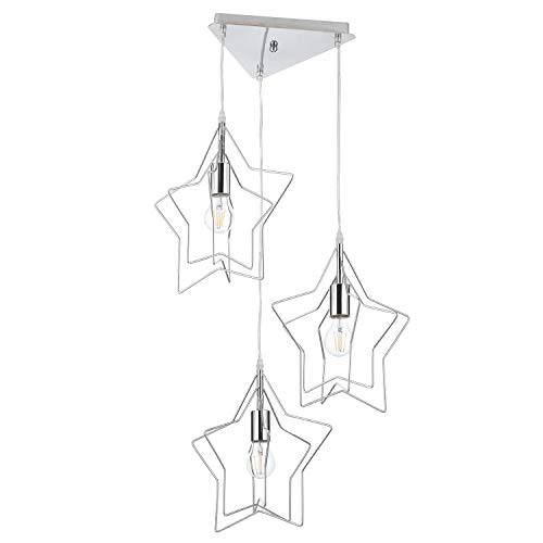 Suspension Estrella chrome 3 lumières, la solution pour un salon sombre