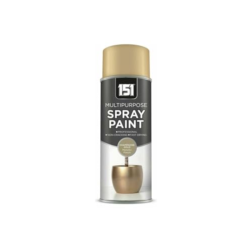 DIOXSTAR Metallic Gloss Champagne Gold Spray Paint, Fast Drying, Non-Cracking, Suitable for Various Surfaces, Indoor and Outdoor Use, Easy to Use, 400ml (1 PCS)