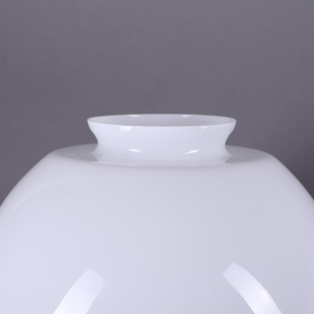 Kugelglas Opalglas Ø200mm Lampenglas rund Kugel Kragen Leuchtenglas Weiß glänzend Ersatzglas