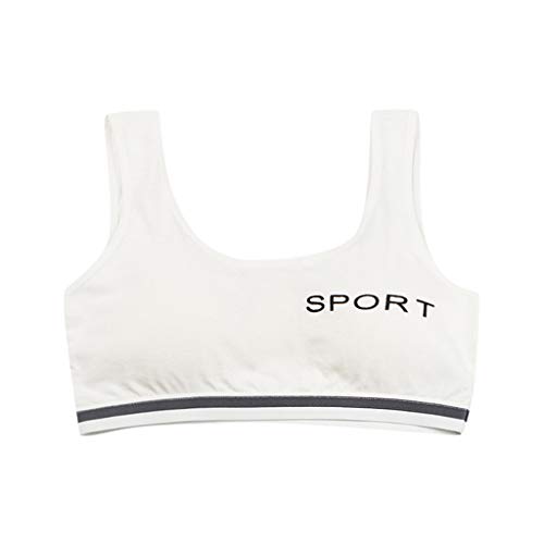 Ropa interior deportiva para niños y niñas, ropa interior de espuma, sujetador, ropa interior, chaleco para niñas, camiseta para chicos, 140, Blanco, Talla única