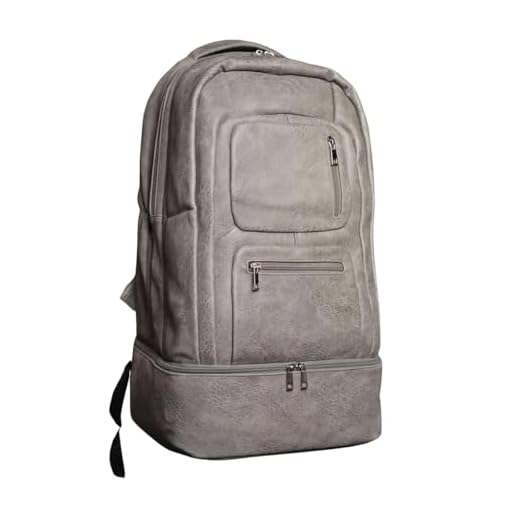 Sole Premise Leather Sneaker Bag for Travel Shoe Carry-On Luggage Travel Multi-functional Sneaker Backpack for Men & Women (Grey)