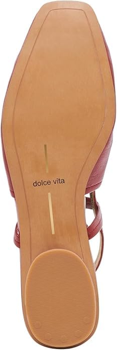 Dolce Vita Rianne Red Crinkle Patent Slingback Squared Toe Fashion Ballet Flats3