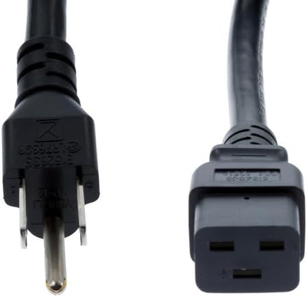 CablesAndKits Heavy Duty AC Power Cord, (Compatible with Cisco P/N CAB-US515P-C19-US=), 15A/125V, 14 AWG, 5-15P to C19, (NEMA 5-15P to IEC-60320-C19) 15 ft