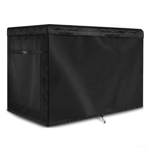 22kW Home Standby Generator Cover, protector de tela Oxford resistente a la intemperie con rejillas de ventilación laterales y cordón, negro (210D)