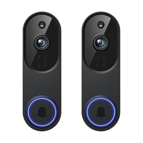 CutePanda 2Pack Wireless Wi-Fi Video Doorbell Camera with Night Vision, 2-Way Talk, 1440P AI Motion Detection and Cloud - Detailed View