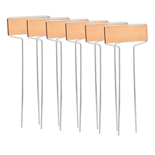 KINGLAKE GARDEN 20 Stück Kupferplatte Metall Pflanzenetiketten, Kupfer Pflanzenetiketten Garten Etiketten, Garten Marker Groß Kupfer Metall Pflanzenmarker Höhe 15,5 cm für Außen- und Zimmerpflanzen Cover