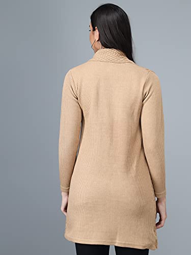 Image of eKools Women Wool Blend Banded Collar Cardigan