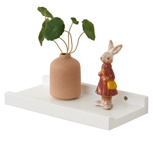 Rsuwiz Oak Floating Shelves White for Wall 12 Inch (Upgrade