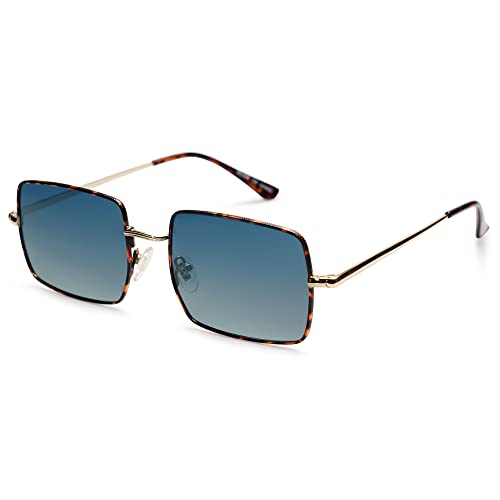 SOJOS Polarized Sunglasses for Womens Mens,Rectangle Polygon Retro Vintage Shades Classic Vintage Shades SJ1168