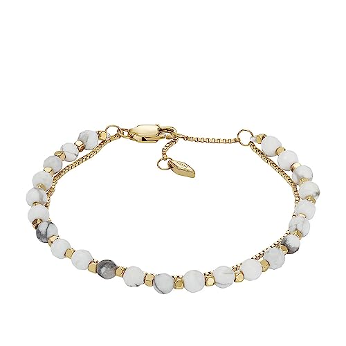 Bracelet femme perles Fossil à mousqueton, l'accessoire de vos journées actives