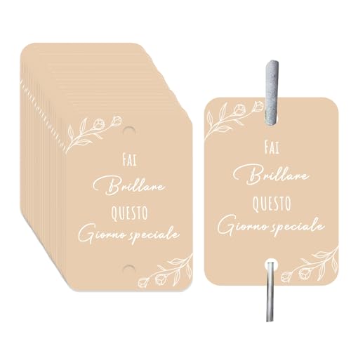 MEISO 150 Pezzi Etichette Scintille Luminose Matrimonio, Biglietti Stelline Scintillanti in Cartoncino, Stelle Filanti Scintille per Nozze Sposi Taglio Torta Anniversario Compleano Decorazioni