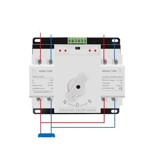 ATS 2P 125A disjoncteur transfert automatique contre les pannes de courant AC 230V