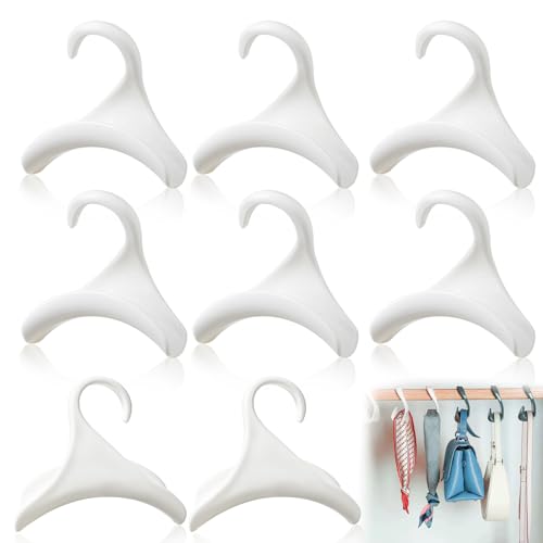 xiaowanwan 8 Piezas Ganchos para Colgar Bolsos Armario,Gancho de Armario para Bolsas,Organizador de Bolsos Perchero Gabinete para Cinturón Sombrero (Blanco)
