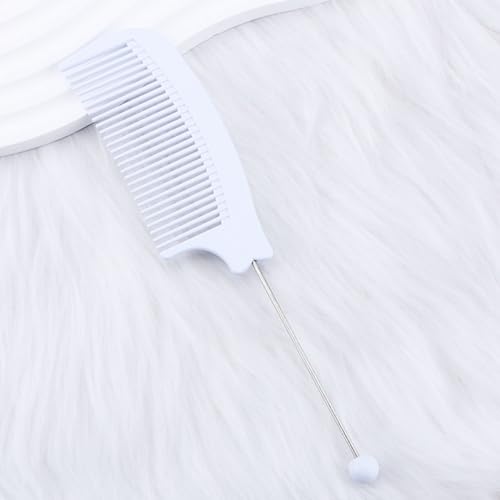 10 peines plásticos para peinados con dientes anchos y barra blanca miniatura 5