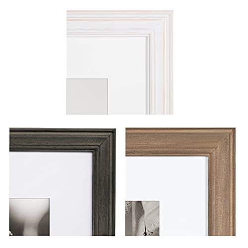 Image of Kate and Laurel Bordeaux Expressions Wall Decor Collection, Set of 10, Industrial Farmhouse Finishes, Assorted Size Frames and Decorative Wall Accents