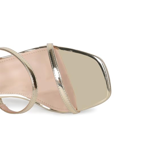 MAVMAX Women's Sandals Chunky Heels Square Open Toe Ankle Strap Sandals Block Heels for Women Comfort Dress Wedding Party Prom4